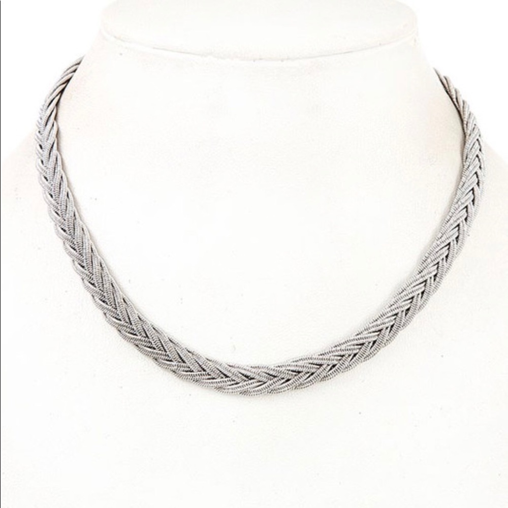 Braided choker (silver)